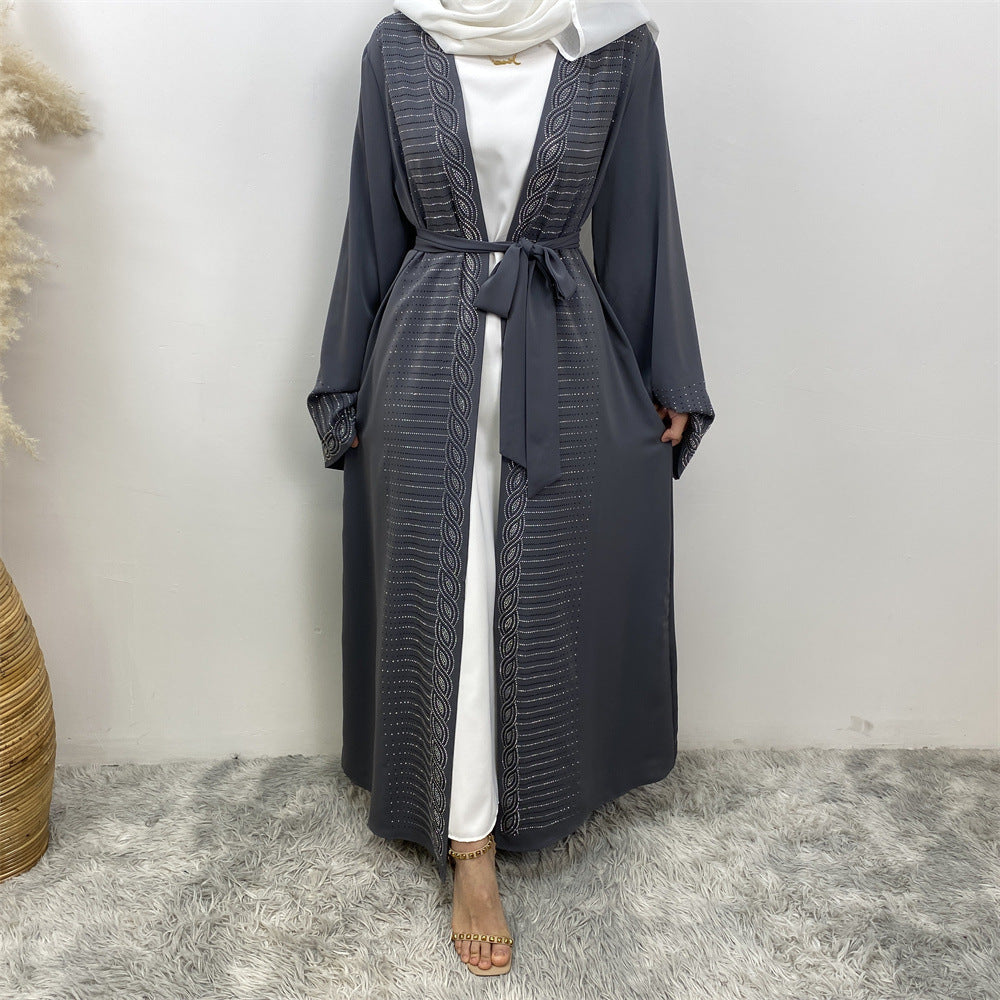 Muslim Slim Fit Cardigan Robe with Pockets