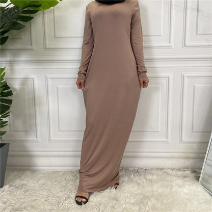 Women's Solid Color Long-sleeved Dress