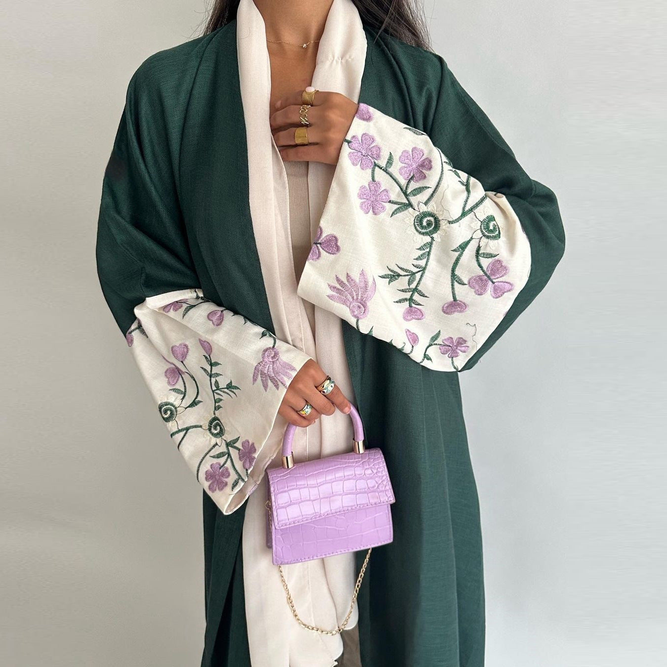 Women's Embroidered Loose Cardigan Robe