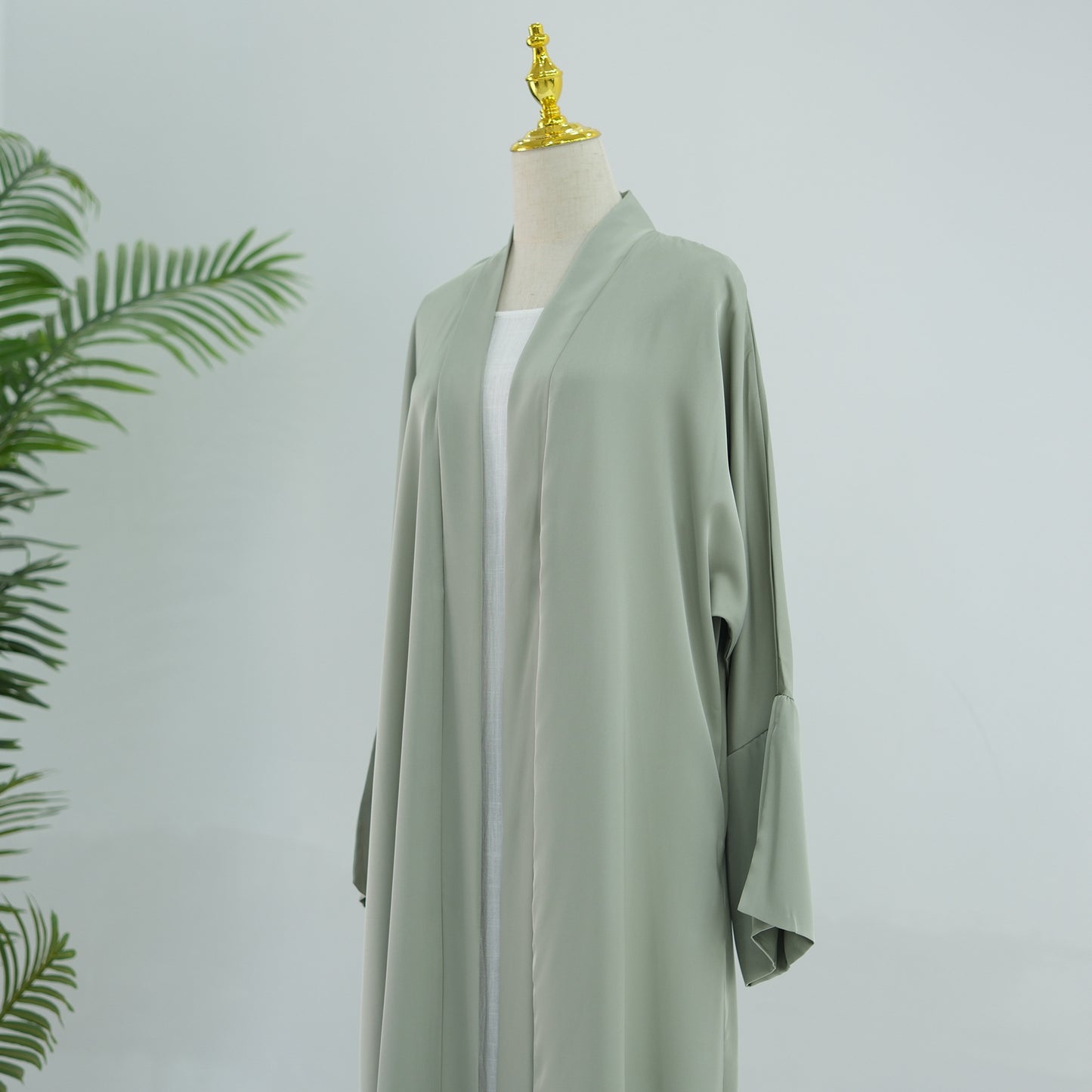 Elegant Lace-up Open Abaya Dress