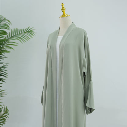 Elegant Lace-up Open Abaya Dress