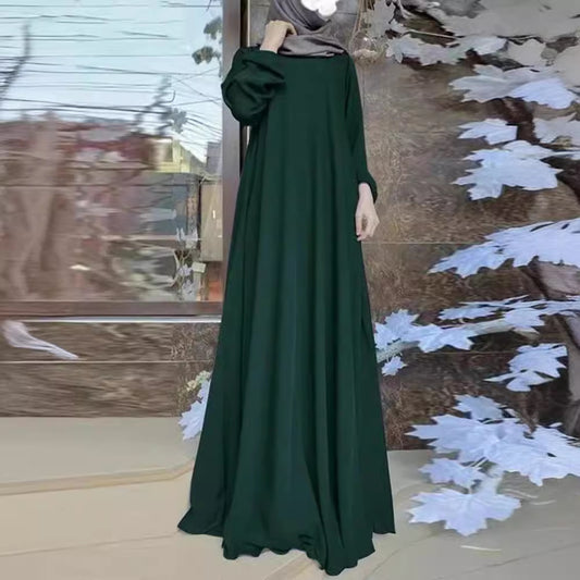 Women's Casual Solid Color Abaya Dress