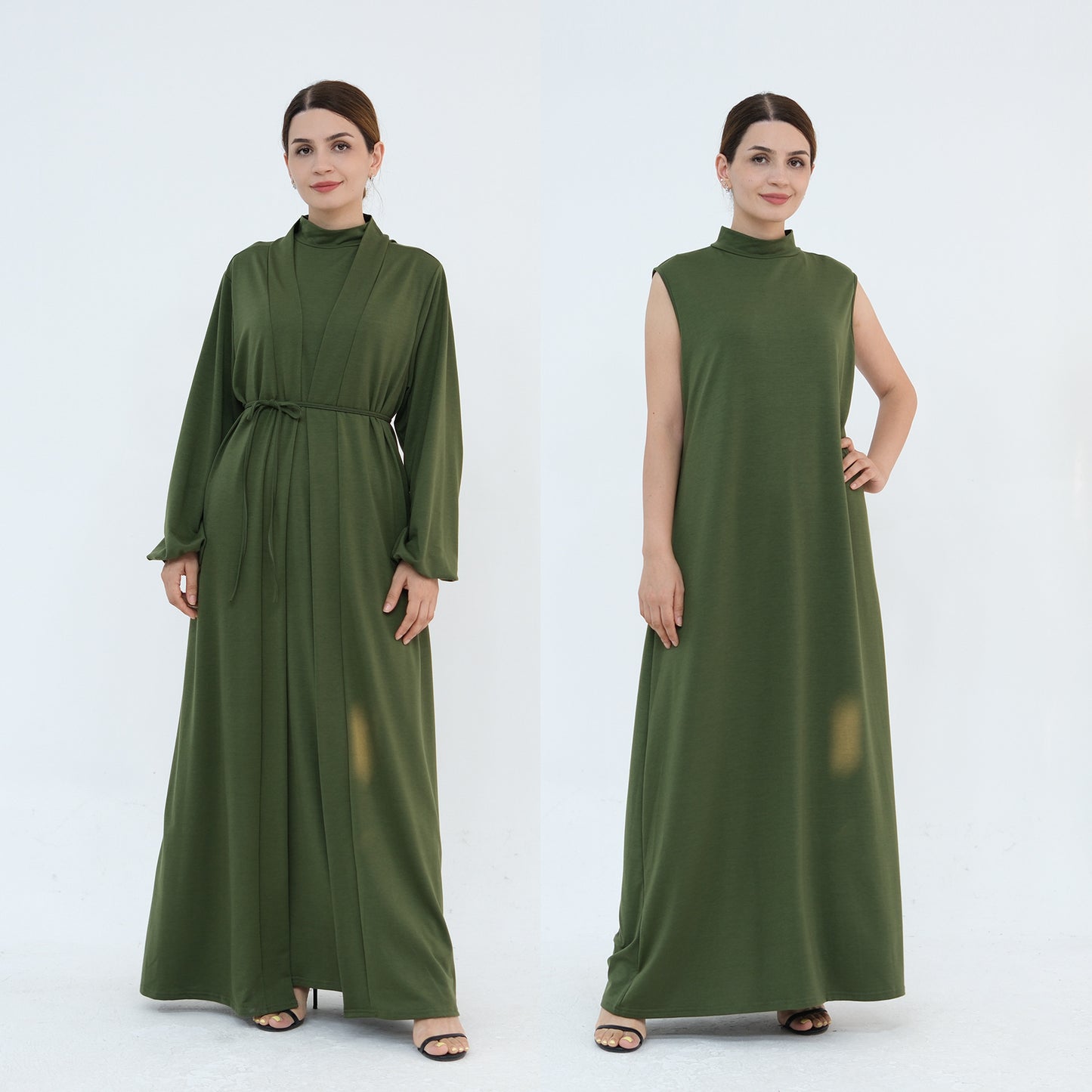 Women's Solid Color Abaya Two-piece Suit