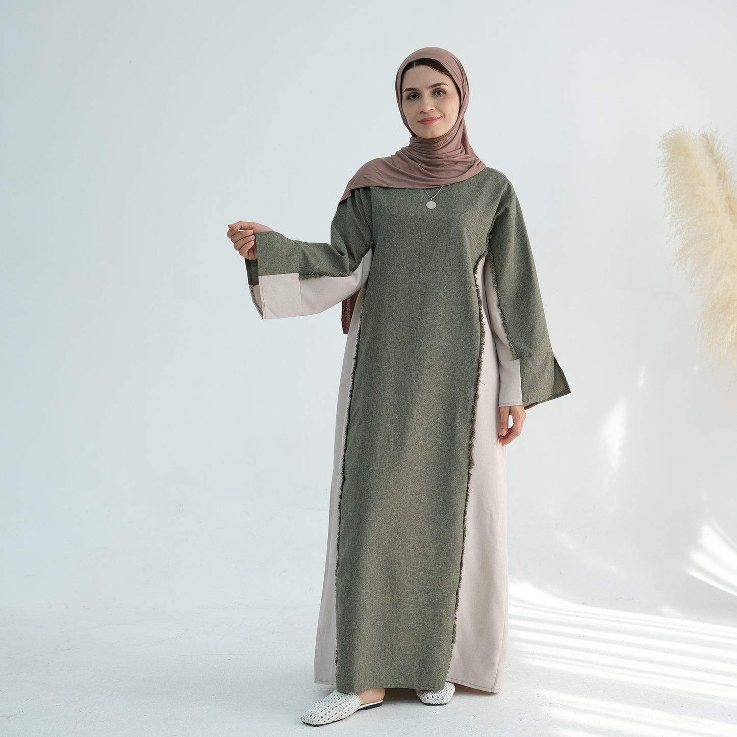 Stylish Petite Open Front Abaya Robe