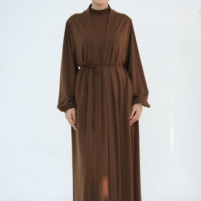 Women's Solid Color Abaya Two-piece Suit