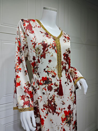 Gorgeous Floral Abaya Dress Up