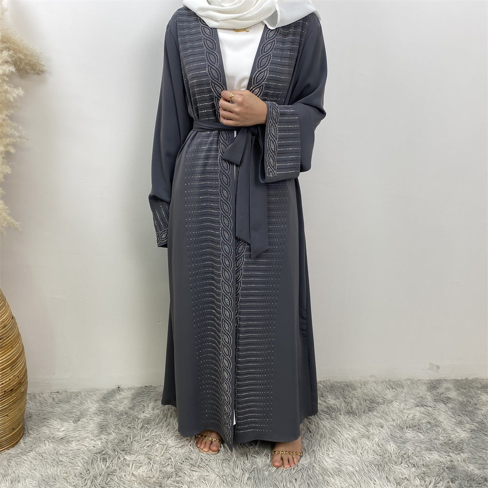 Muslim Slim Fit Cardigan Robe with Pockets