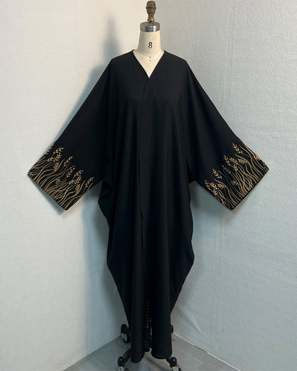 Women's Embroidery Modest Black Robe