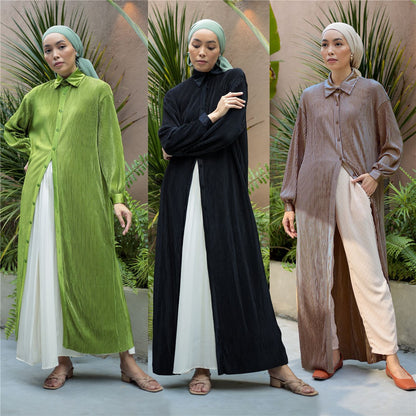 Women's Ruffled Robe Open Abaya