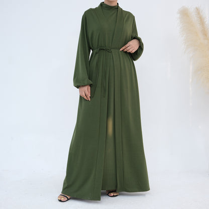 Women's Solid Color Abaya Two-piece Suit