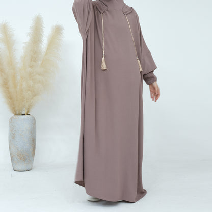 Women's Hooded Solid Color Dress