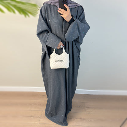 Women's Elegant Padded Cardigan Open Abaya