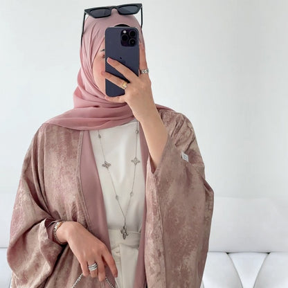 Women's Patchwork Elegant Robe Open Abaya