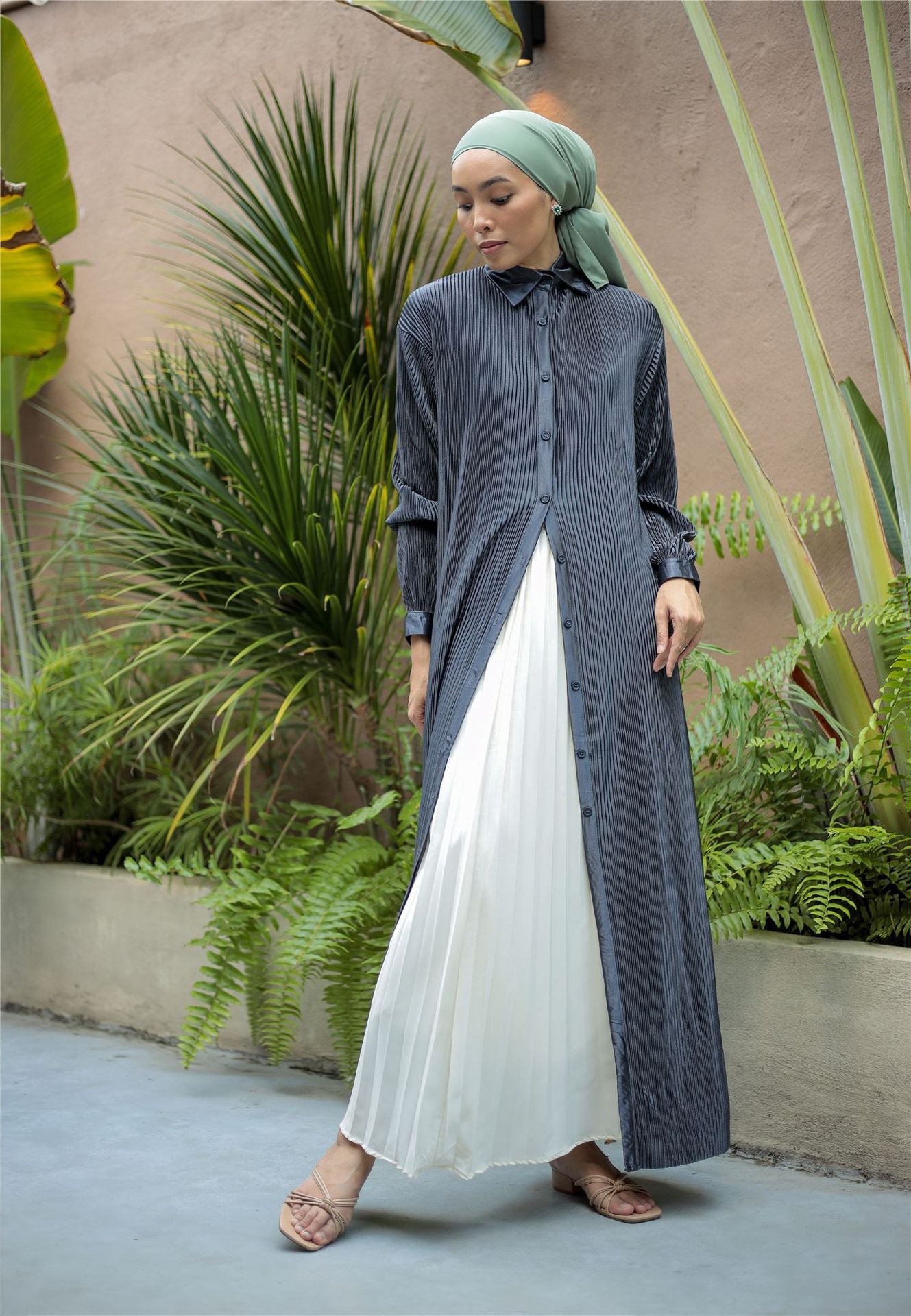 Robe à volants pour femmes Abaya ouverte