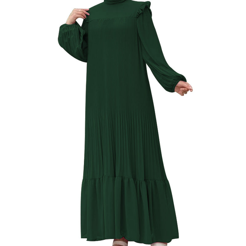 Women's Plain High-neck Pullover Loose Abaya Dress