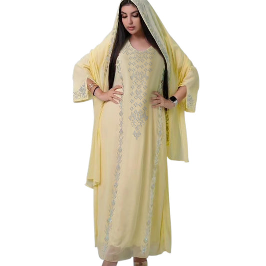 Women's Islamic Rhinestone Evening Dress