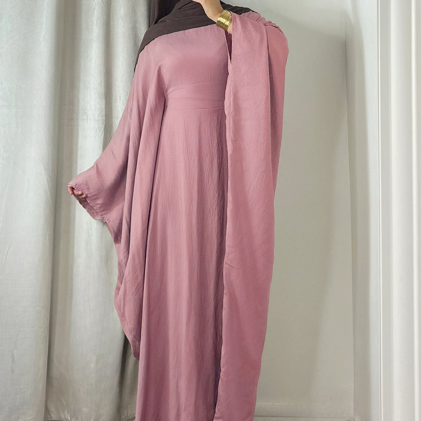 Women's Waist-cinching Dolman Sleeve Abaya Dress