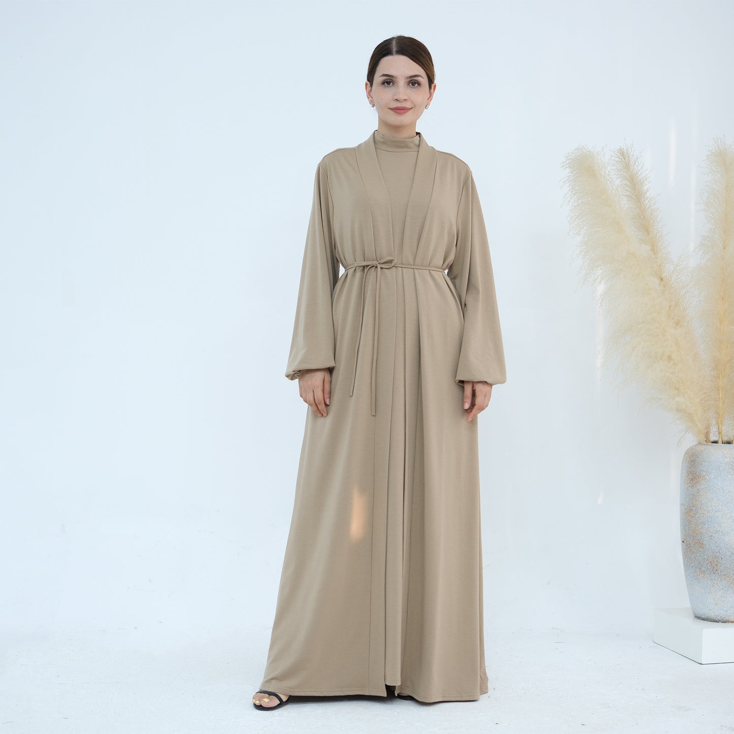 Women's Solid Color Abaya Two-piece Suit