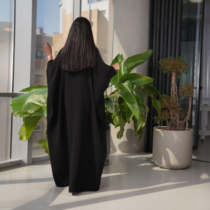 Fashion Batwing Sleeve Outer Black Robe