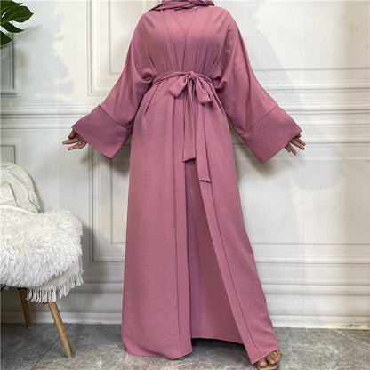 Sleeveless Dress and Robe Set with Pockets