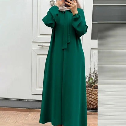 Women's Lapels Solid Color Loose Robe