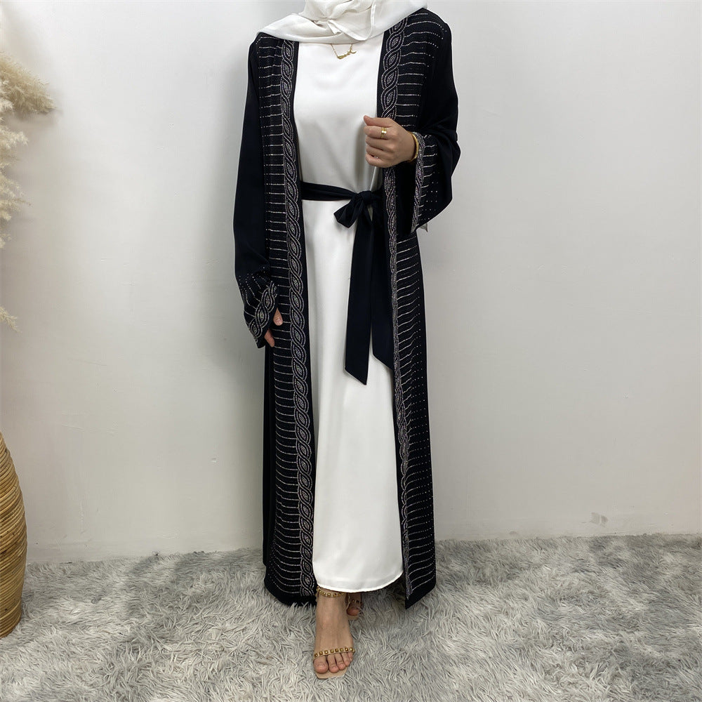 Muslim Slim Fit Cardigan Robe with Pockets