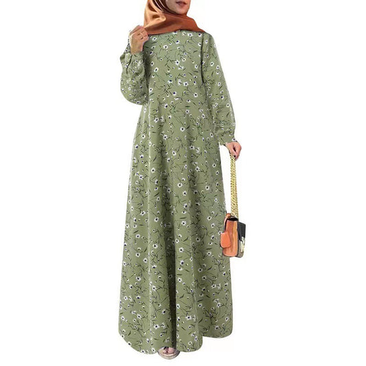 Women's Vintage Long-sleeved Loose Dress