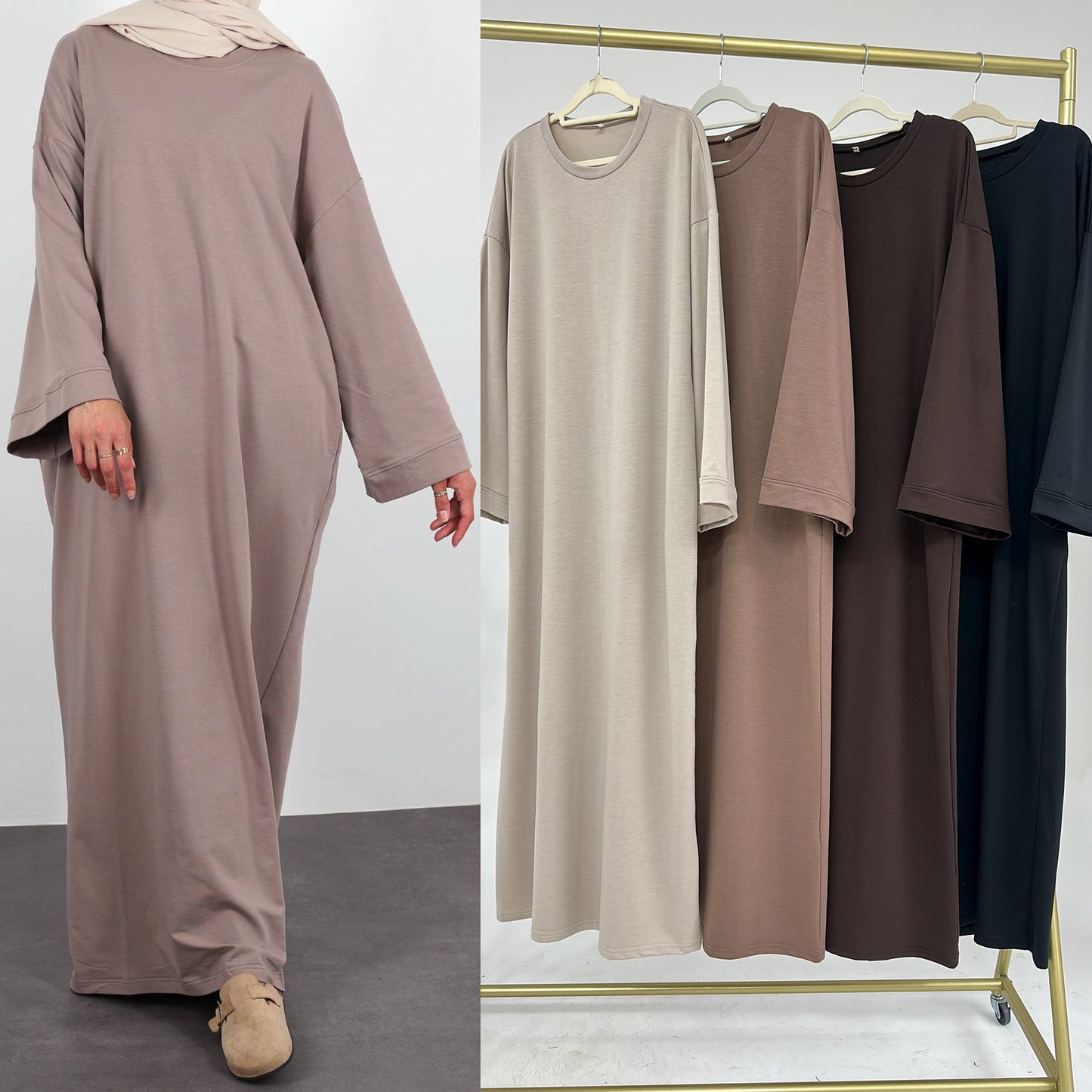 Women's Solid Color Sweatshirt Dress