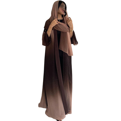 Women's Gradient Cardigan Robe Dress