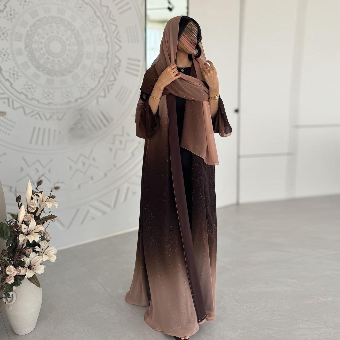 Women's Gradient Cardigan Robe Dress