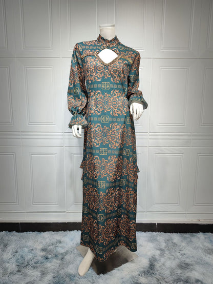 Women's Printed Arabic Party Dress