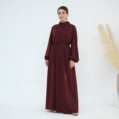 Women's Solid Color Abaya Two-piece Suit