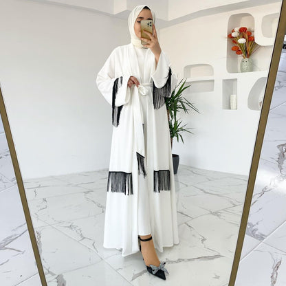 Women's Tassel Fashion White Robe