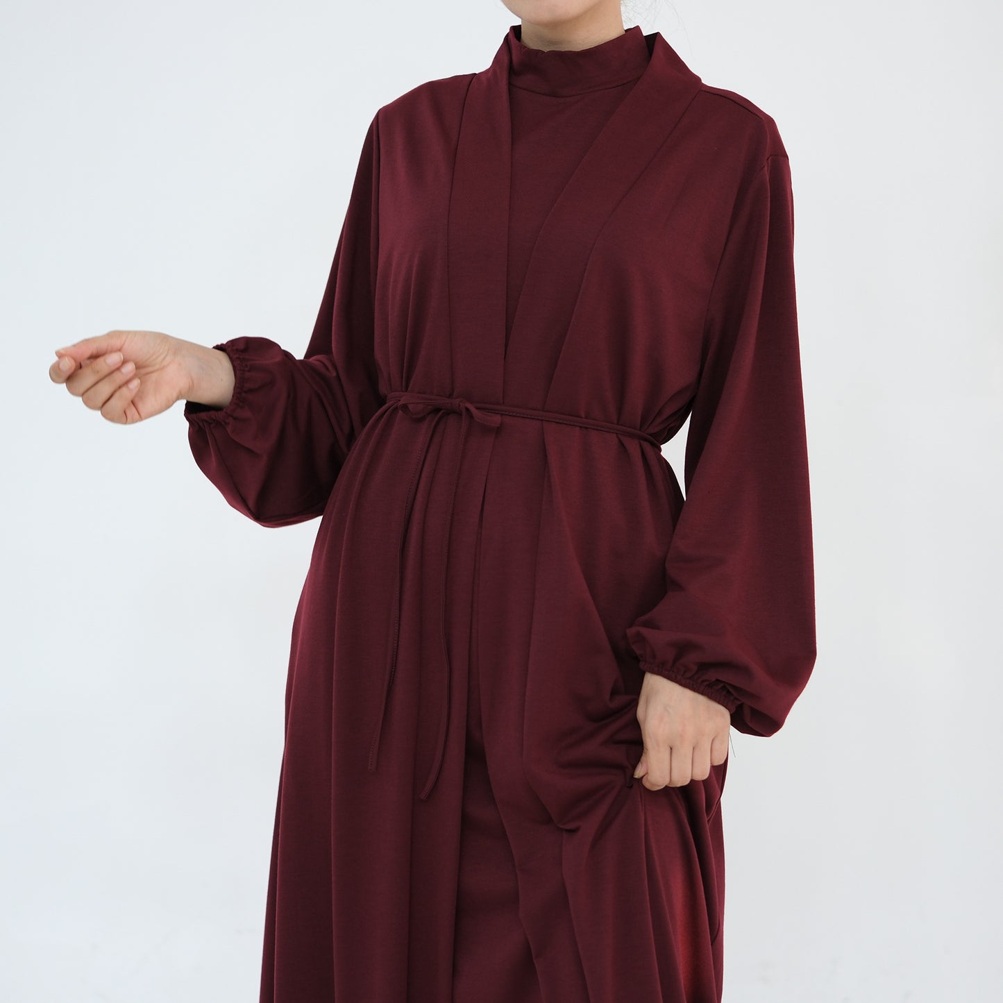 Women's Solid Color Abaya Two-piece Suit