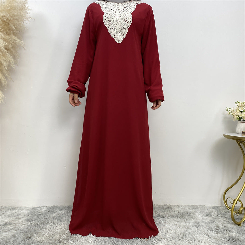 Arabian Applique Long Sleeve Dress