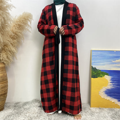 Modest Slim Plaid Robe