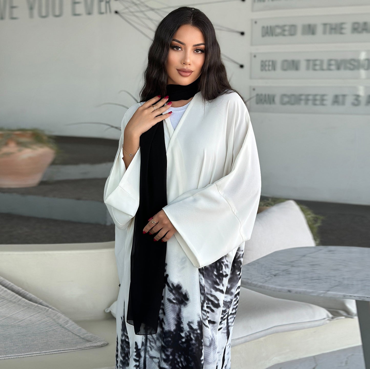 Women's Tie-dye Cape Robe Dress