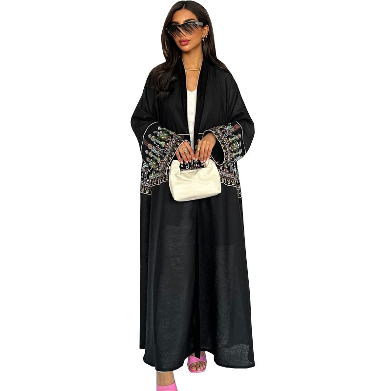 Women's Cardigan Embroidered Robe