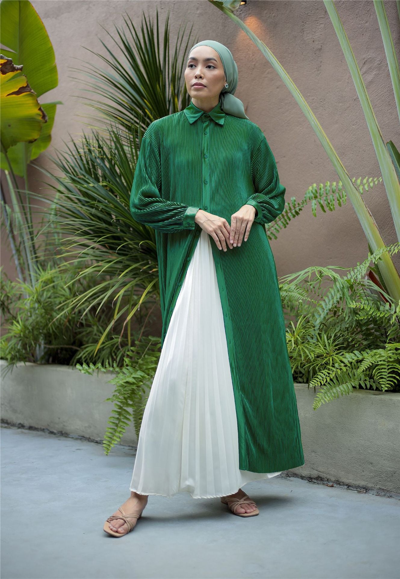 Women's Ruffled Robe Open Abaya