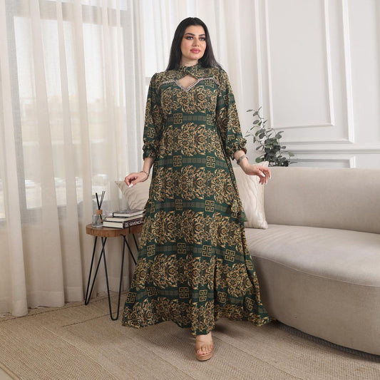 Women's Printed Arabic Party Dress