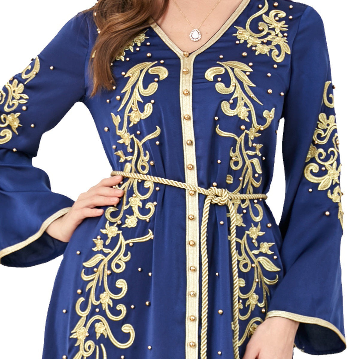 Women's V-neck Long Sleeve Dress