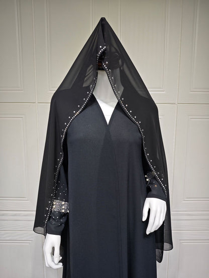 Women's Diamond Bubble Robe Dress with Hijab