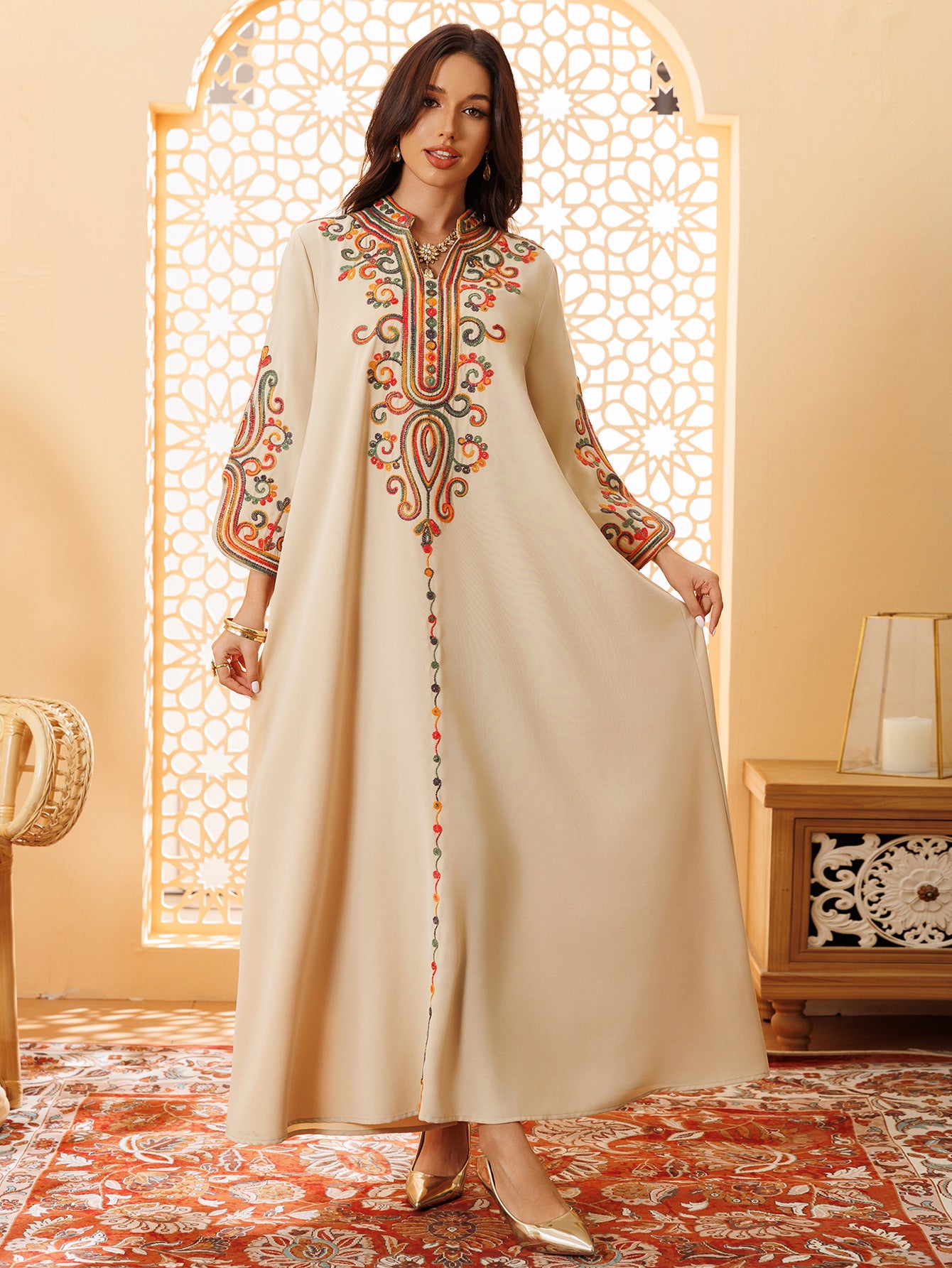 Women's Rope Embroidery Arabian Dress