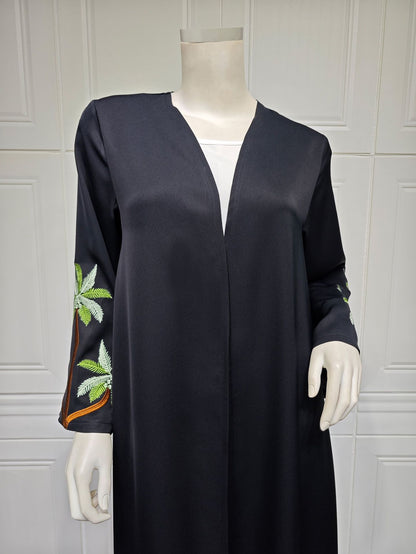 Women's Long Sleeved Black Robe