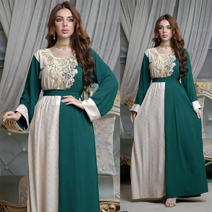 Muslim Embroidered Appliqué Tunic Dress