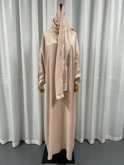 Women's Glittering Abaya Robe (with Hijab)
