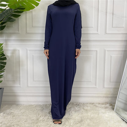 Women's Solid Color Long-sleeved Dress