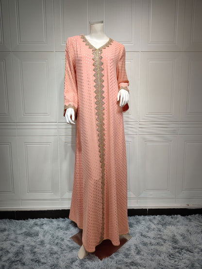 Women's Gilded Muslim Dubai Robe Dress