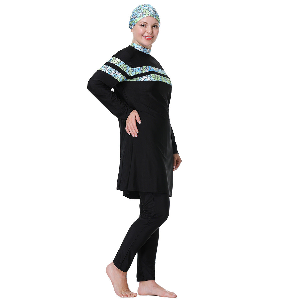 Women's Loose Plus Size Modest Swimsuit Burkini