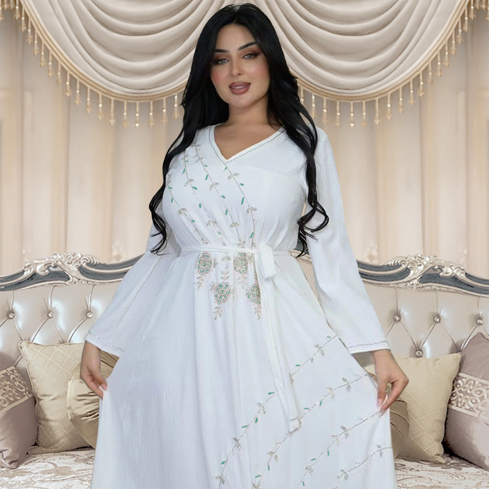 Women's Rhinestone Big Gown Jalabiya Dress